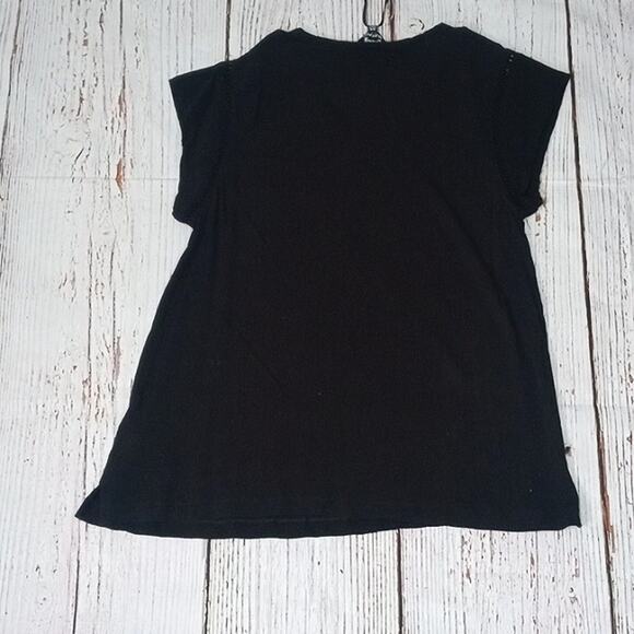 Buffalo David Bitton NWT Black Blouse With Lattice Detail Womens Size Medium - Picture 6 of 8